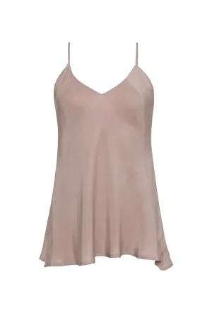Double Silk Solid Cami Nude Crystal