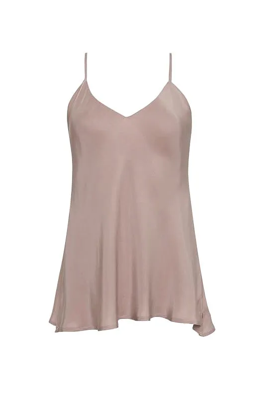 Double Silk Solid Cami Nude Crystal