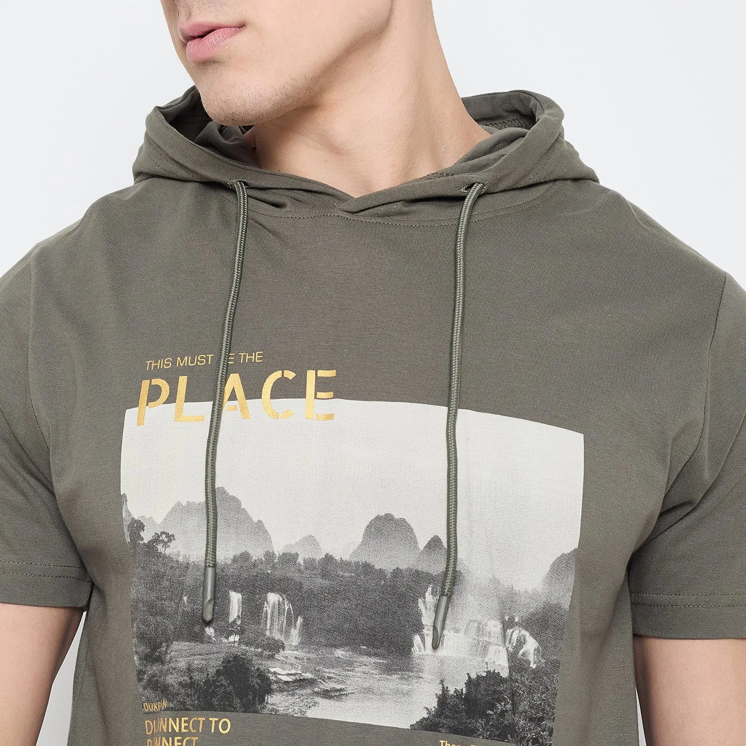 Duke Stardust Men Half Sleeve Cotton Hooded Smart Fit T-Shirt (LF7227)