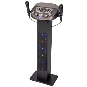 Easy Karaoke Smart Bluetooth® Pedestal Karaoke System with Light Effects   2 Mics
