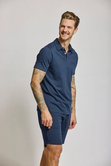 Easy Mondays Polo SS Slub T-Shirt Navy