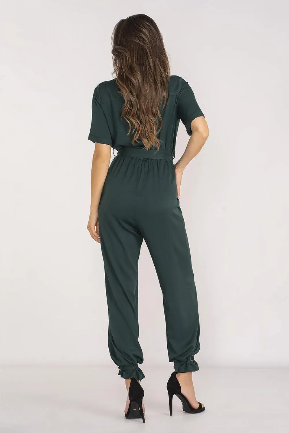Elegant Collar Belted Jumpsuit