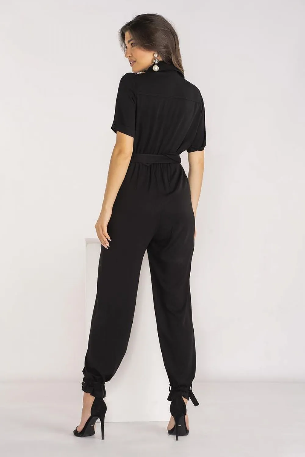 Elegant Collar Belted Jumpsuit