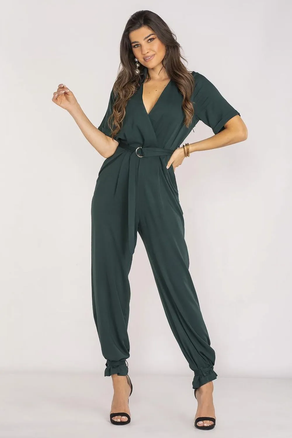 Elegant Collar Belted Jumpsuit
