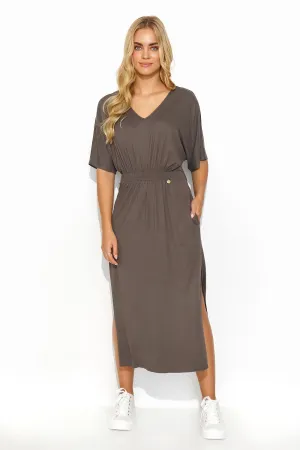 Elegant Drawstring Midi Dress