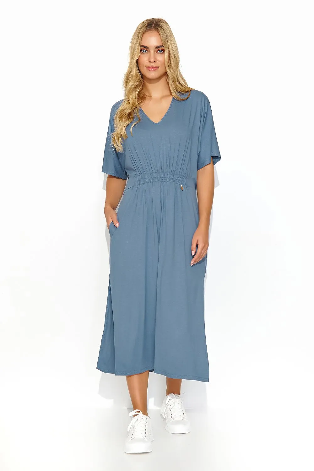 Elegant Drawstring Midi Dress