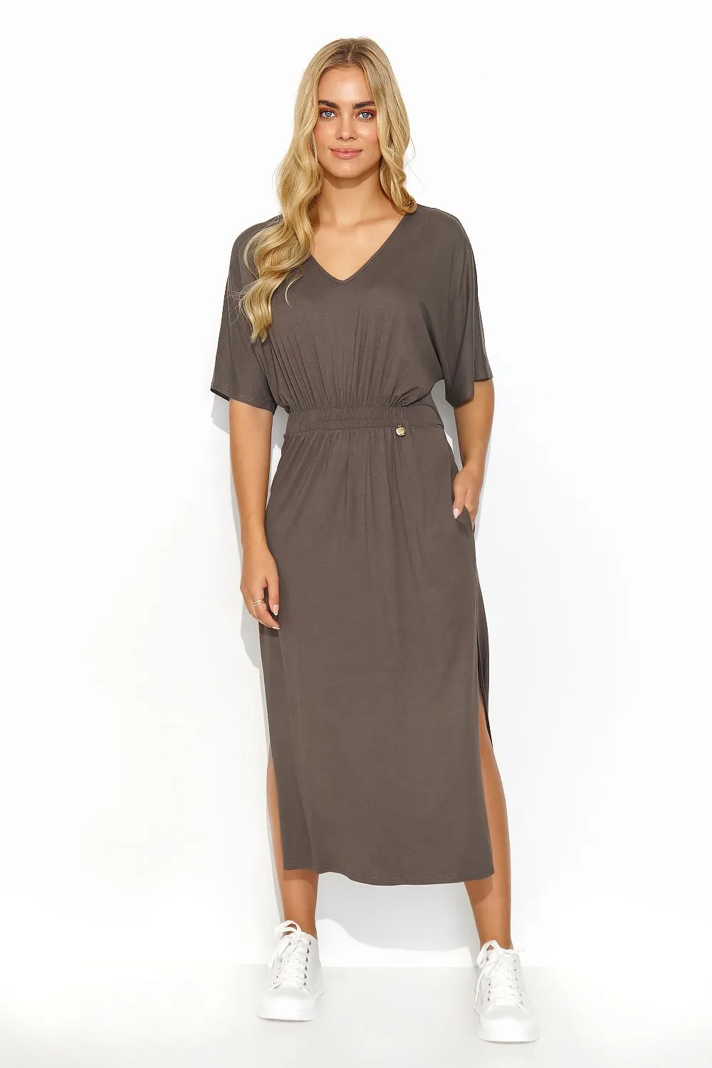 Elegant Drawstring Midi Dress