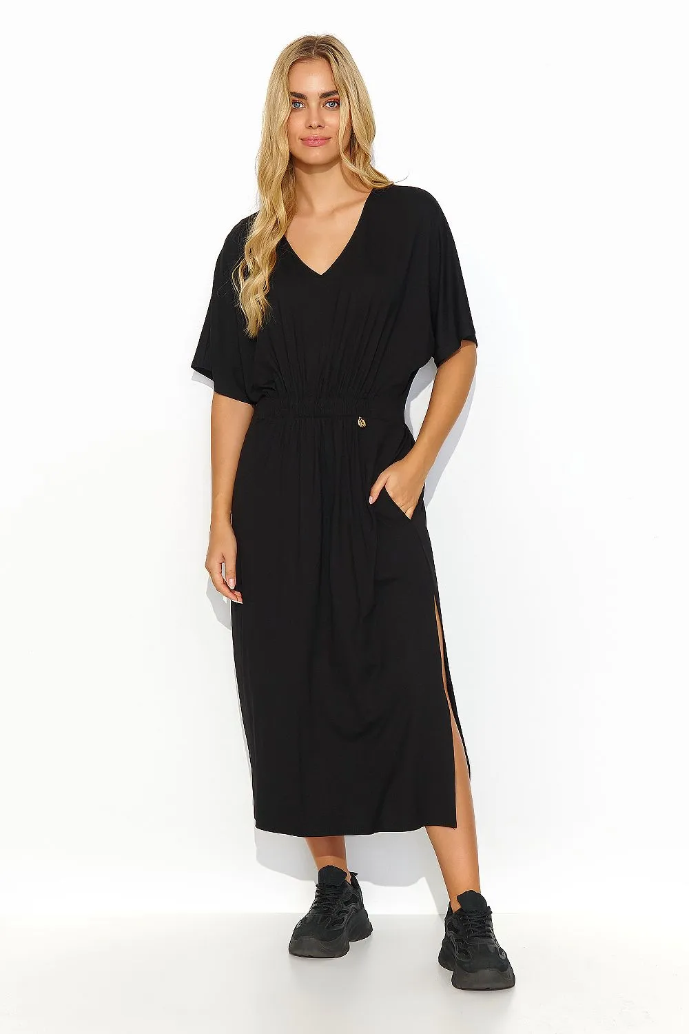 Elegant Drawstring Midi Dress