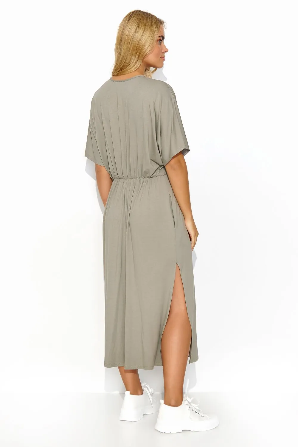Elegant Drawstring Midi Dress