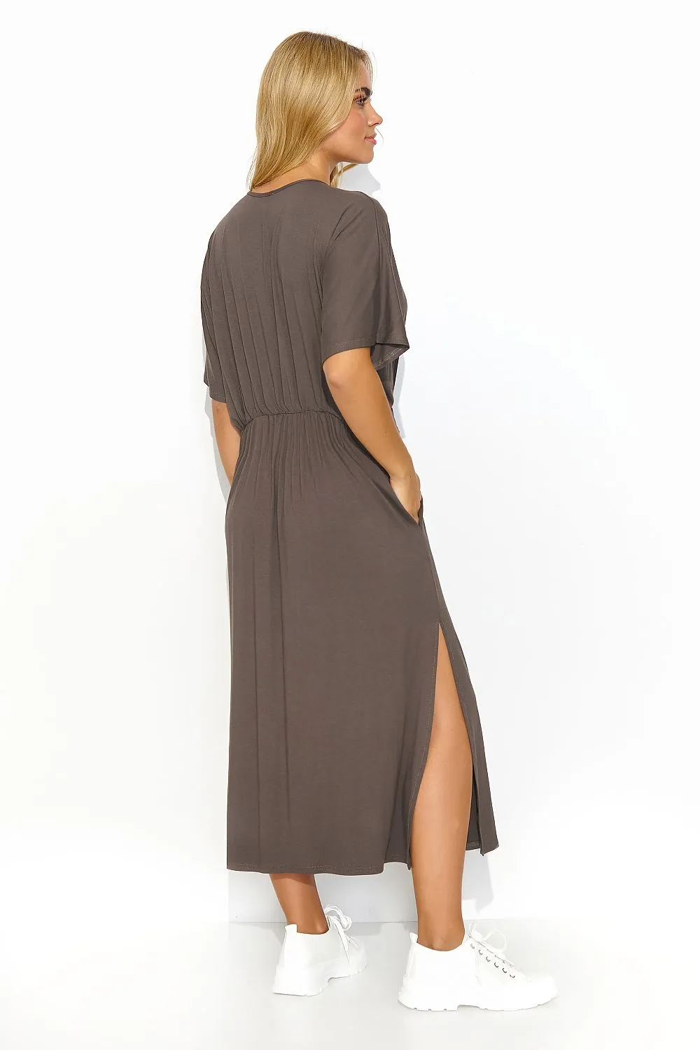 Elegant Drawstring Midi Dress