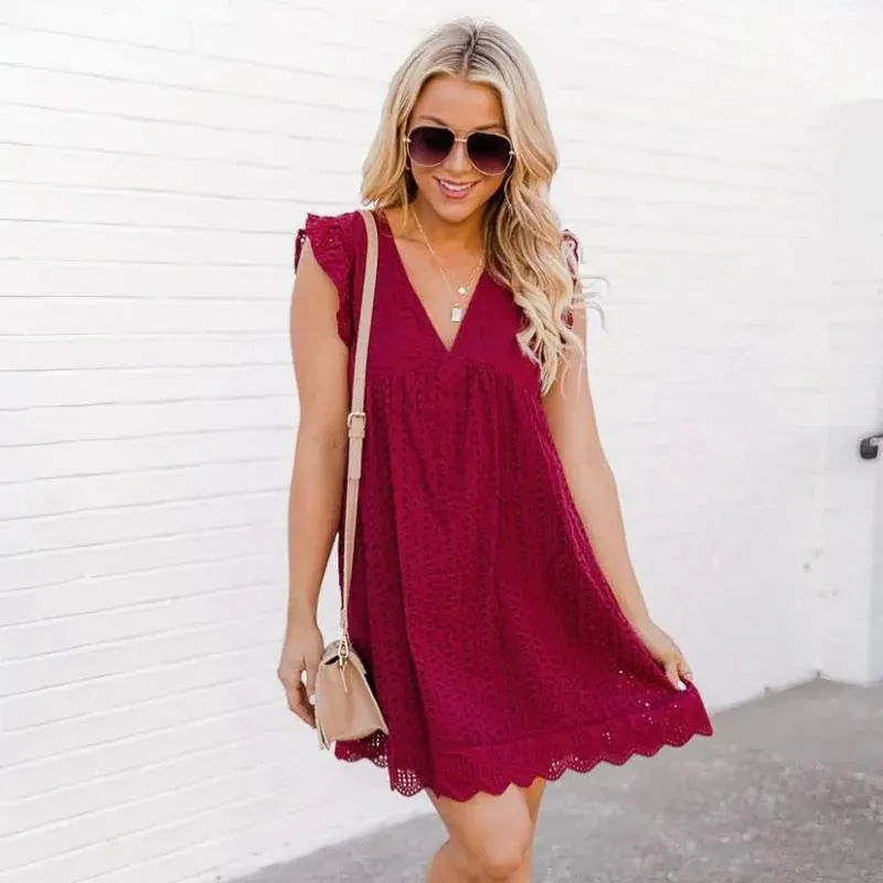 Elegant Eyelet Summer Dress