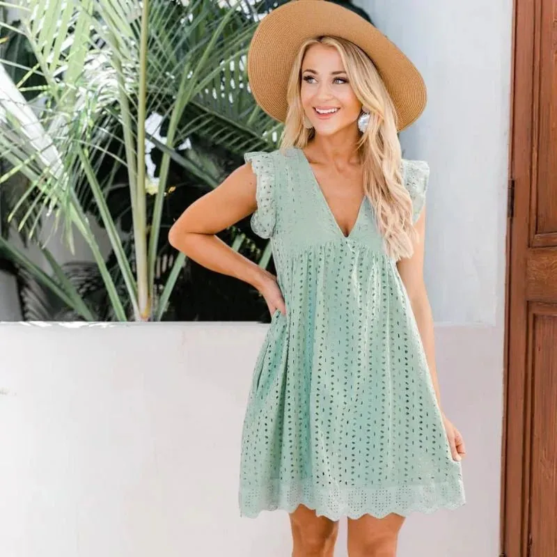 Elegant Eyelet Summer Dress