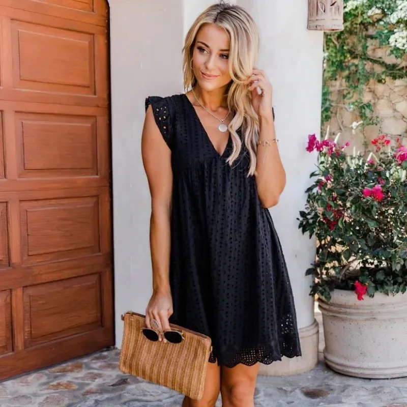 Elegant Eyelet Summer Dress