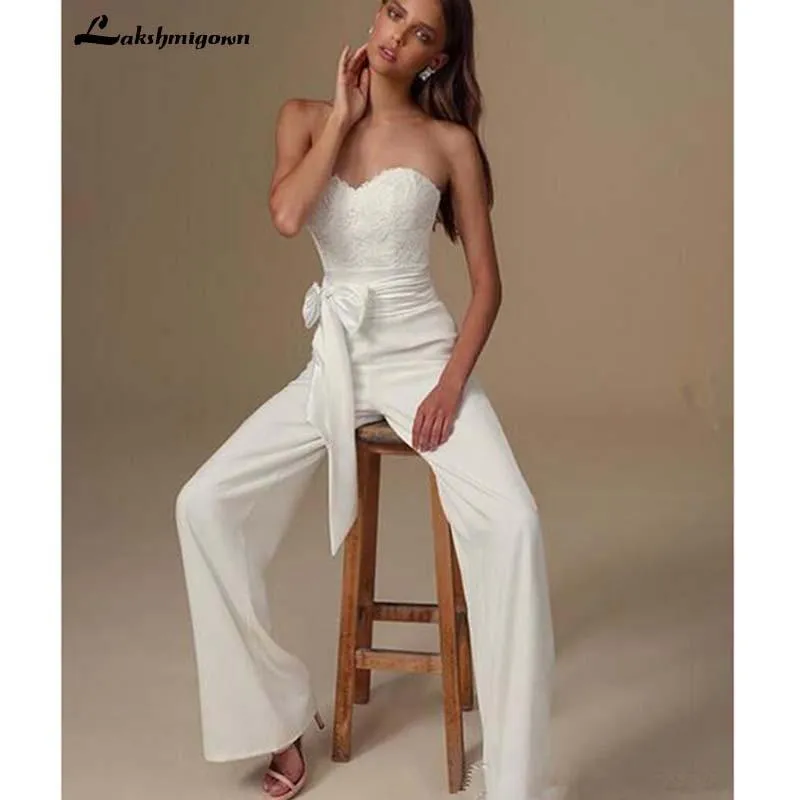 Elegant Jumpsuits Wedding Dresses Sweetheart Simple Wedding Dresses