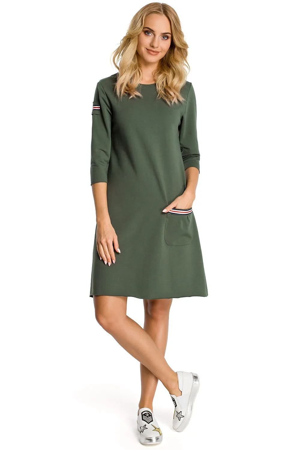 Elegant Knitted Pocket Dress