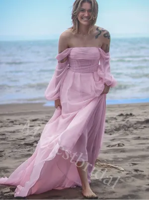 Elegant Strapless Off-shoulder A-line Prom Dresses,PDS0927