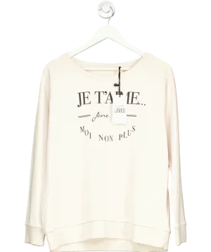 Eleven Loves Cream Je T'aime Vintage Sweatshirt UK L