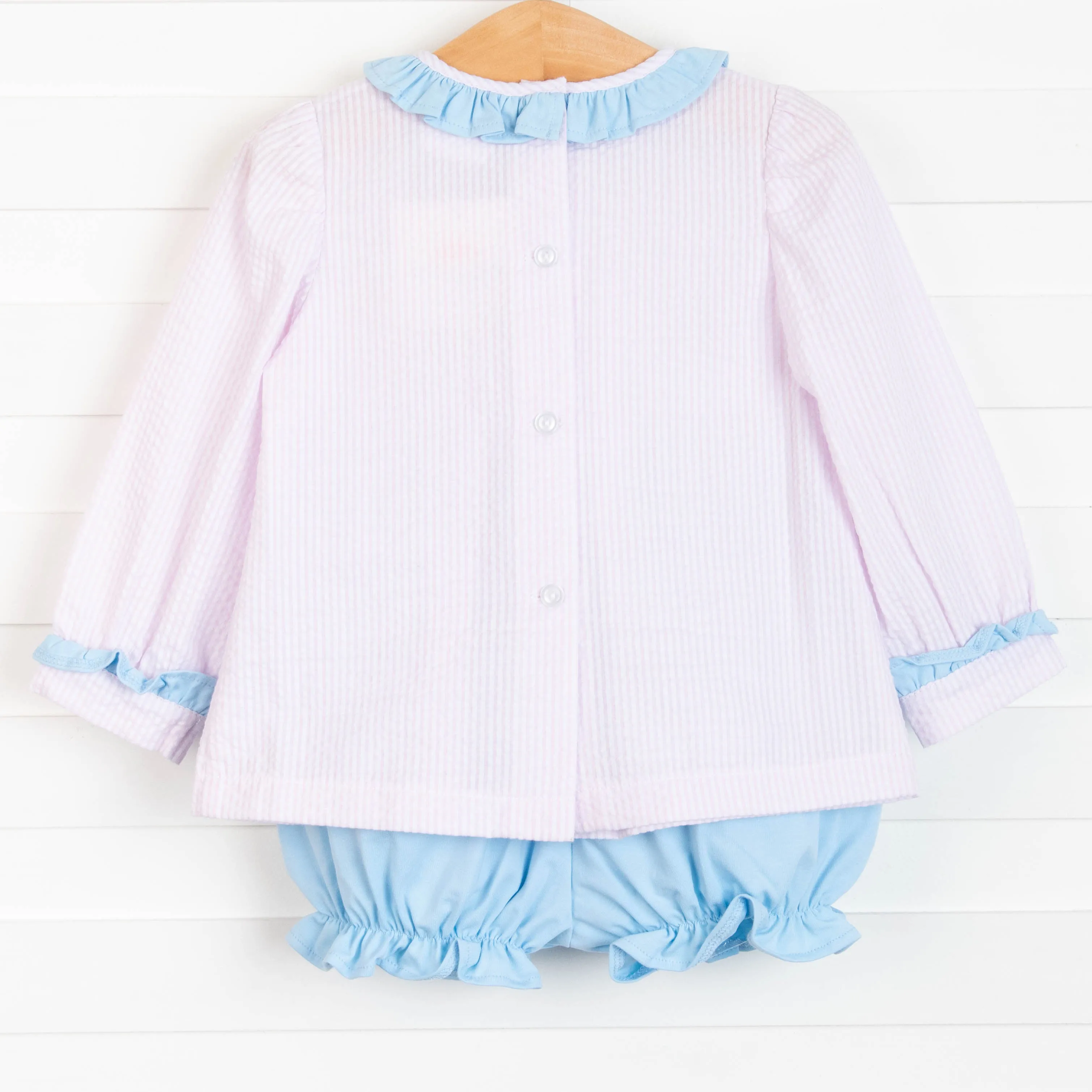 Eloise Seersucker Bloomer Set, Pink