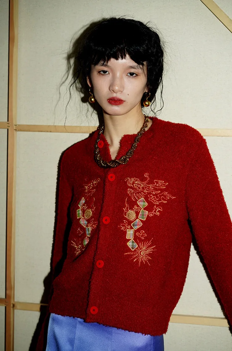 Embroidered Dragon Cardigan
