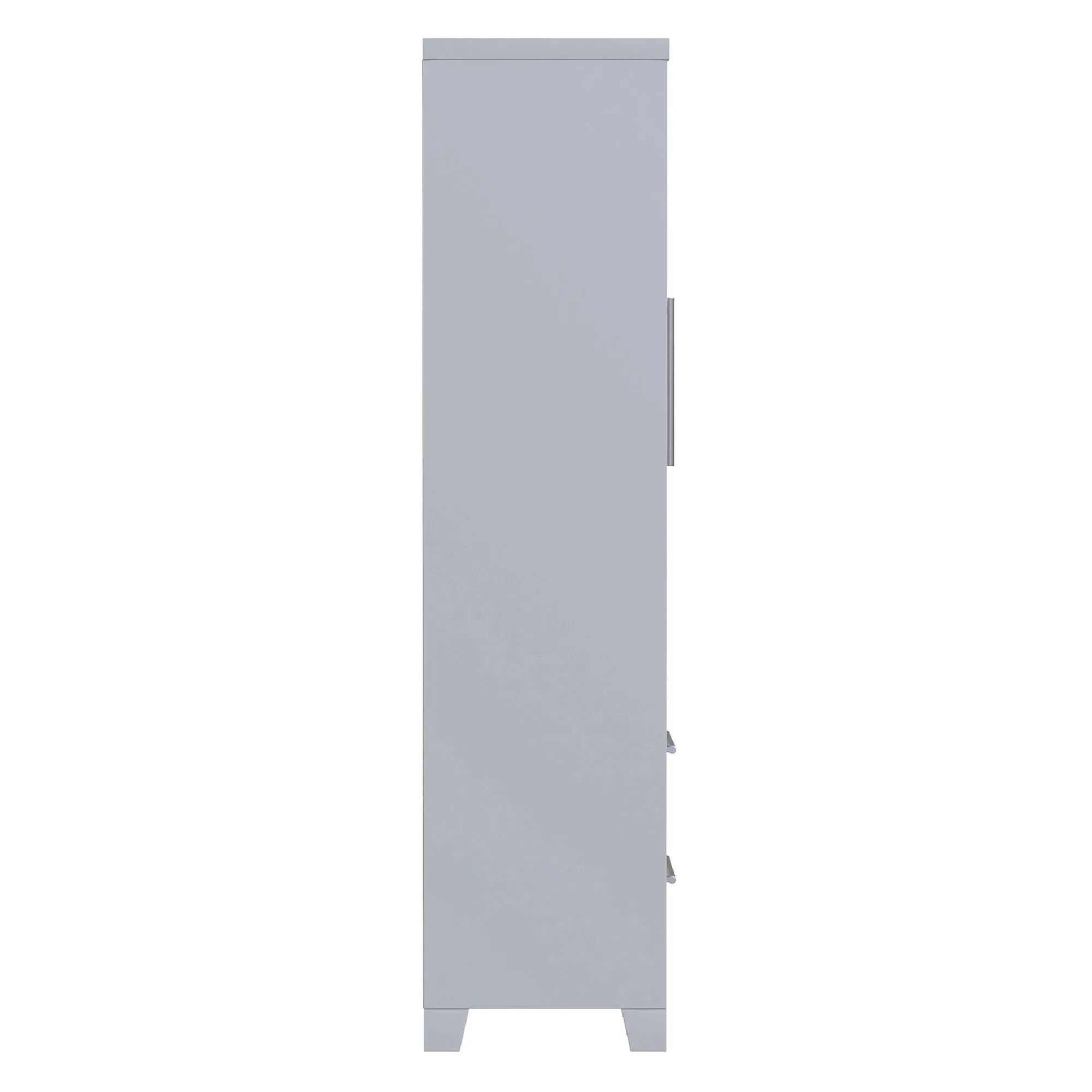 emma armoire storage organizer - shelves with 2 drawers home decor, grey & white