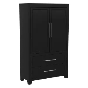 emma armoire storage organizer - shelves with 2 drawers home decor, java
