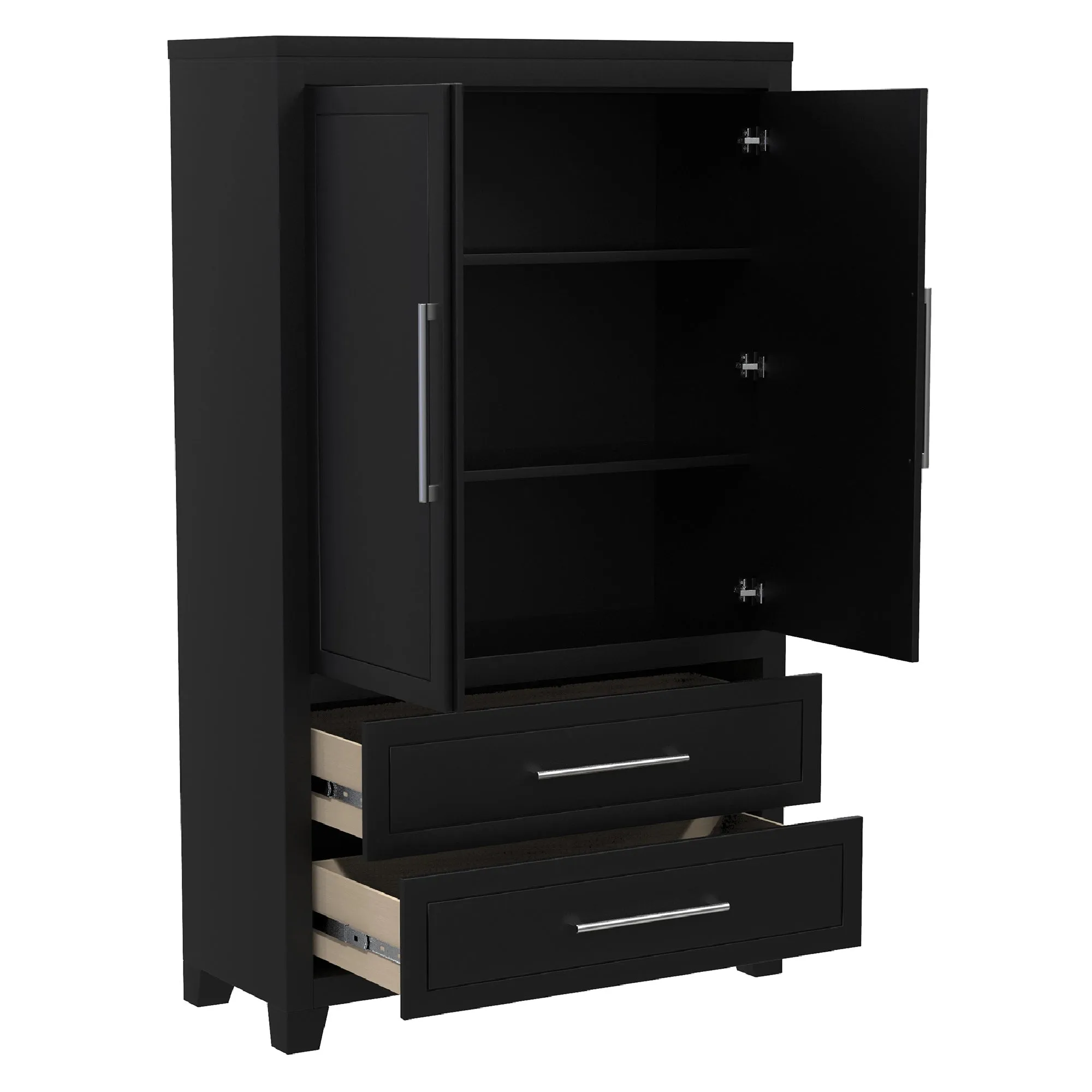 emma armoire storage organizer - shelves with 2 drawers home decor, java
