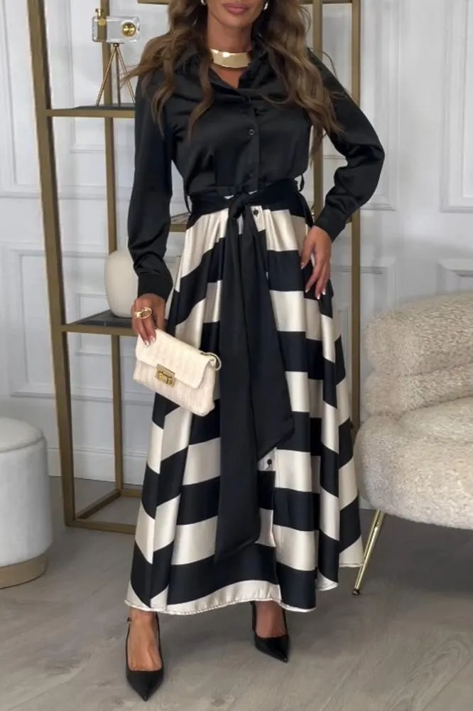 Emma - Elegant Striped Dress