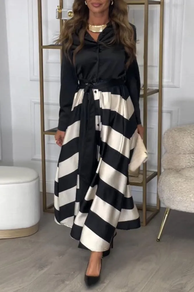 Emma - Elegant Striped Dress