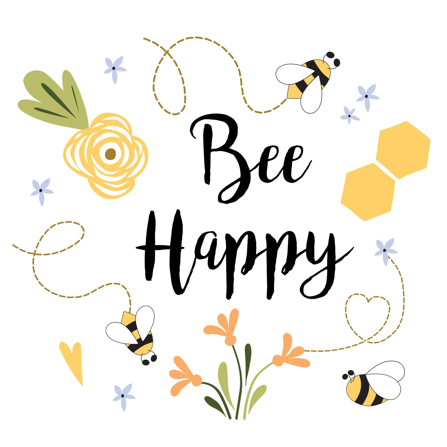 Endanzoo Organic Women Short Sleeve T-shirt for Mom - Bee Happy