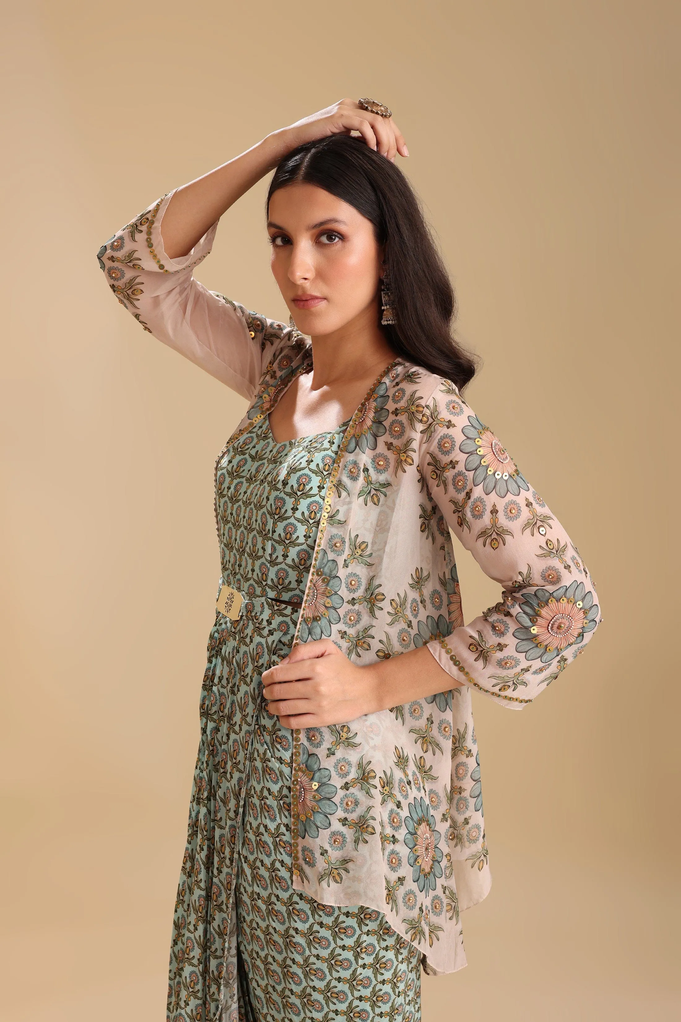Eraya Embellished Drape Dress Set
