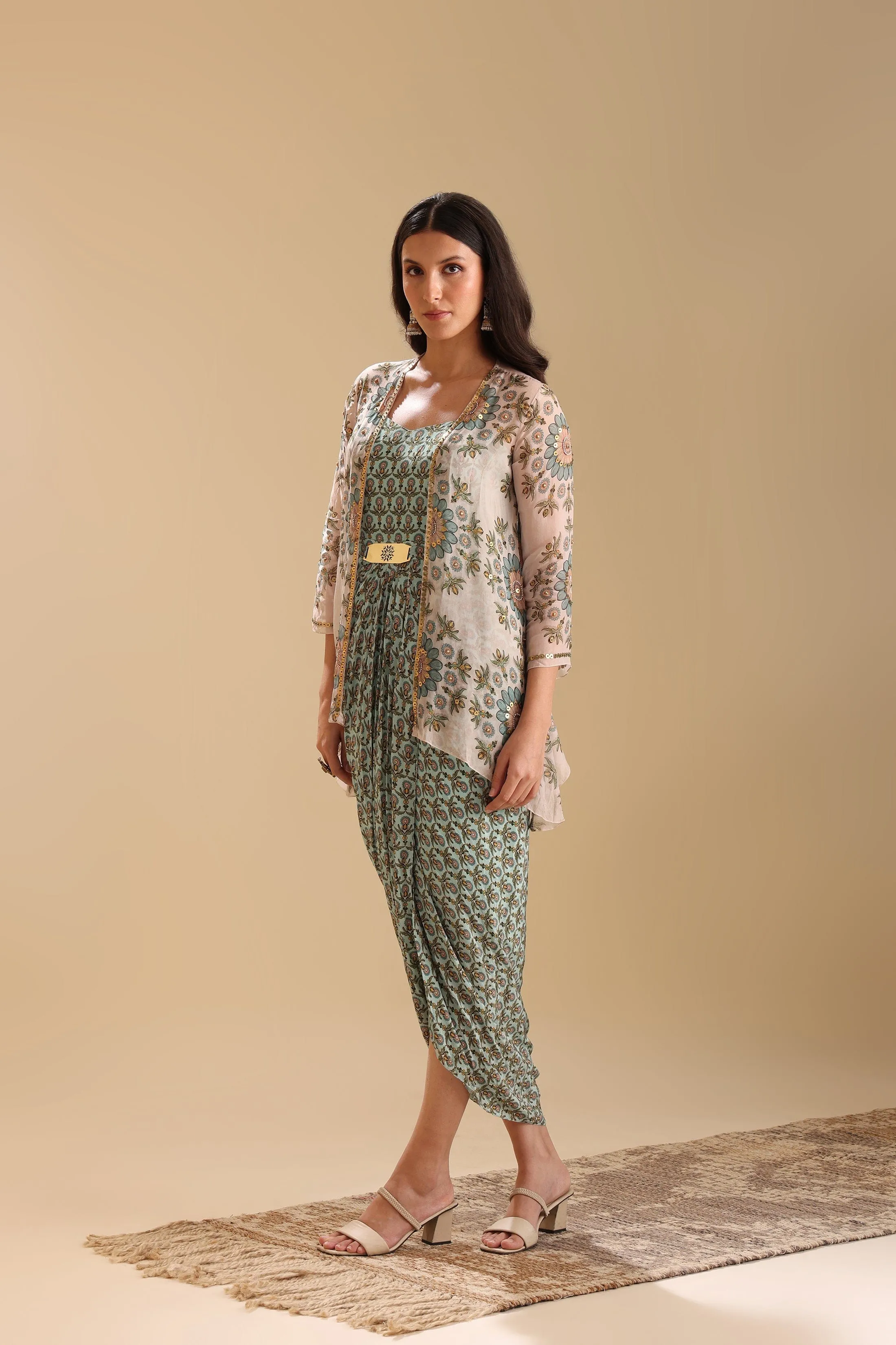 Eraya Embellished Drape Dress Set