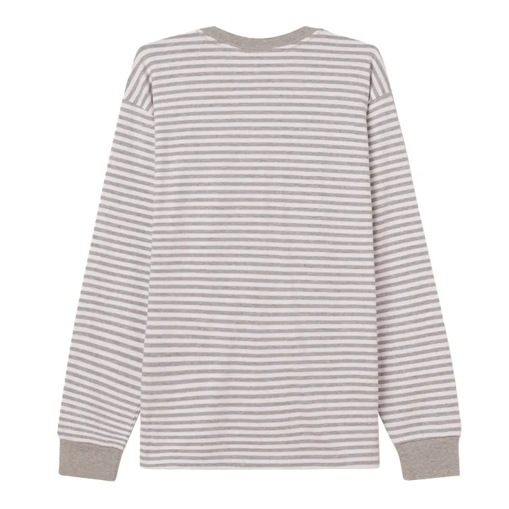 Established works eyes stripe ls Ash grey multi