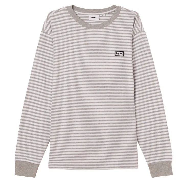 Established works eyes stripe ls Ash grey multi