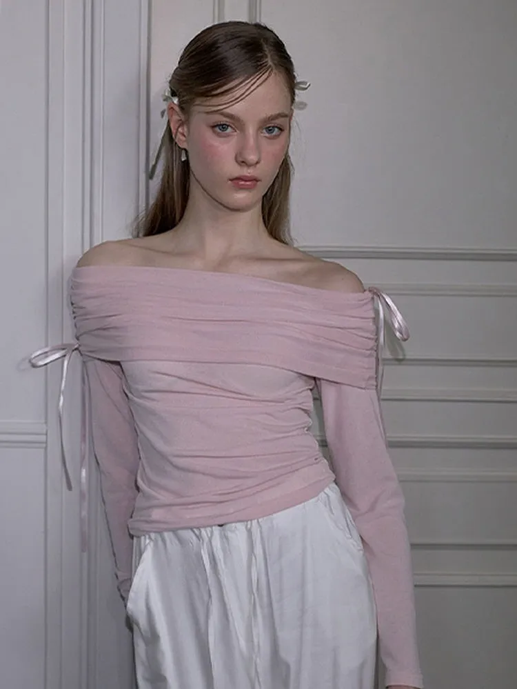 Ethereal Ribbon Off-Shoulder Top