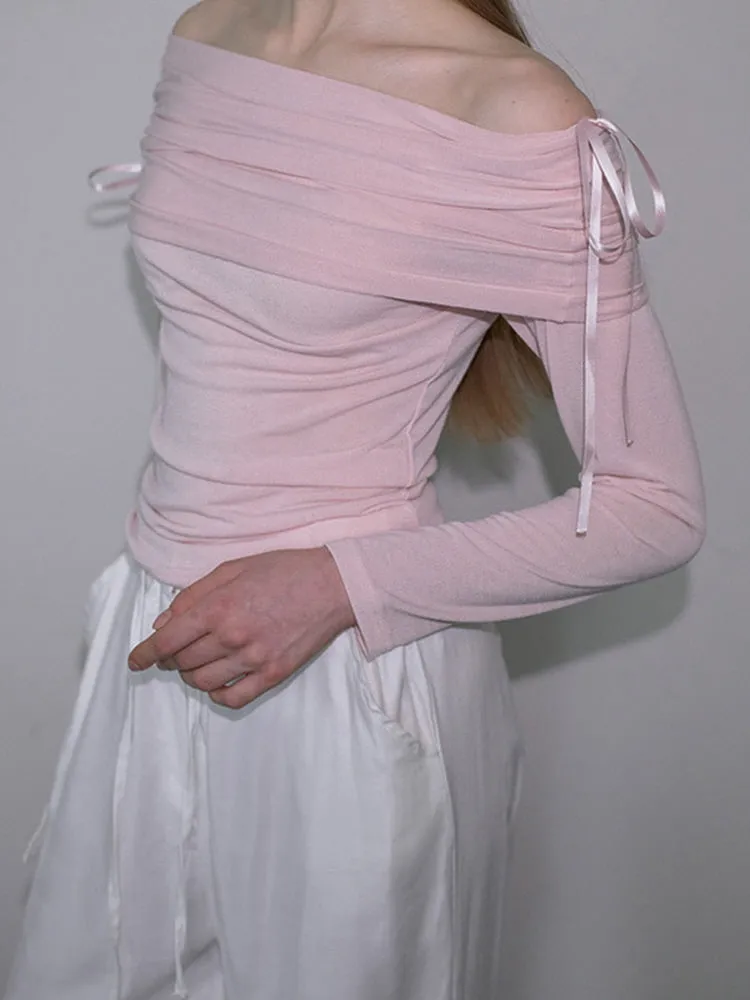 Ethereal Ribbon Off-Shoulder Top
