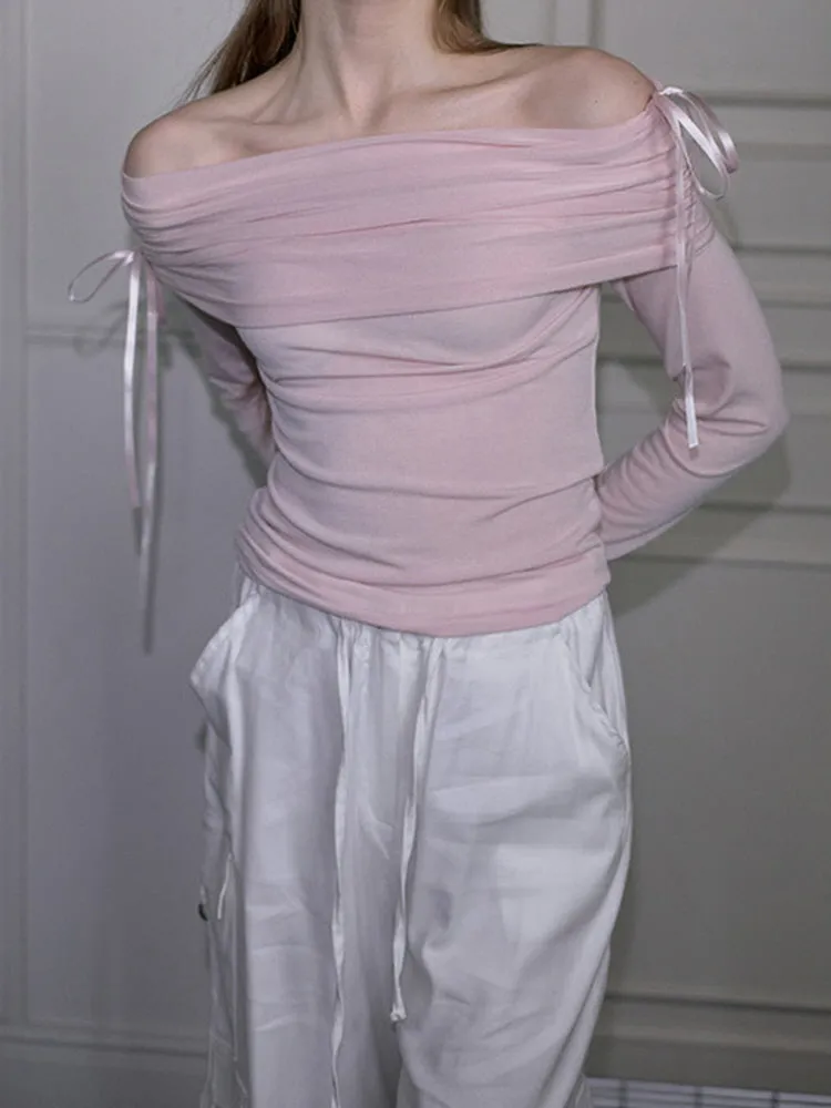Ethereal Ribbon Off-Shoulder Top