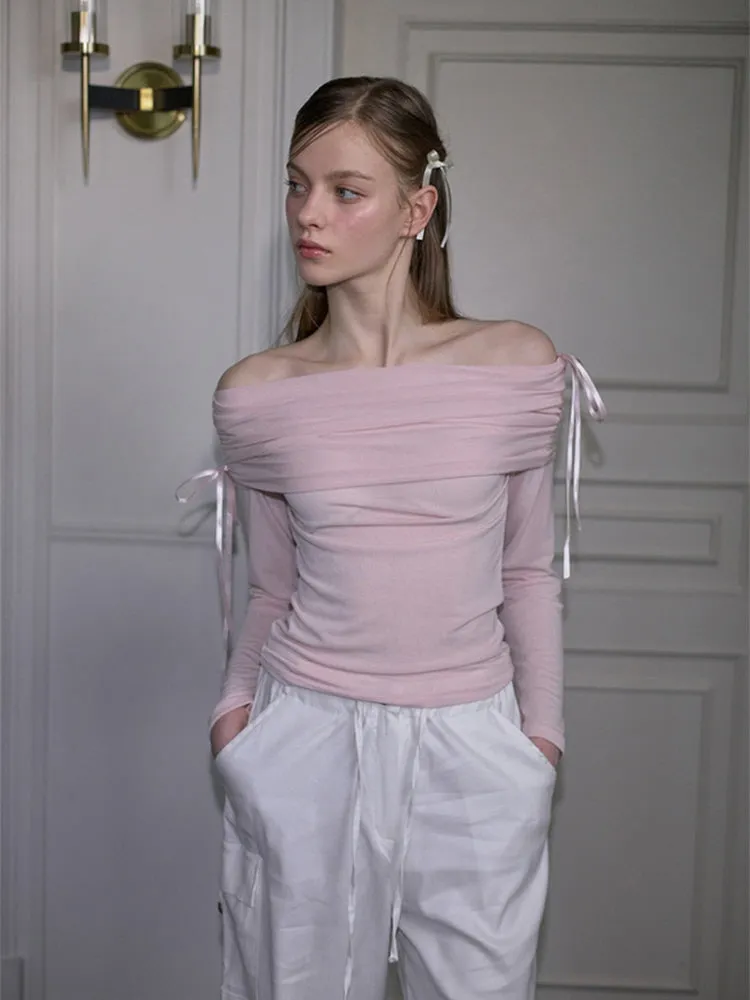 Ethereal Ribbon Off-Shoulder Top