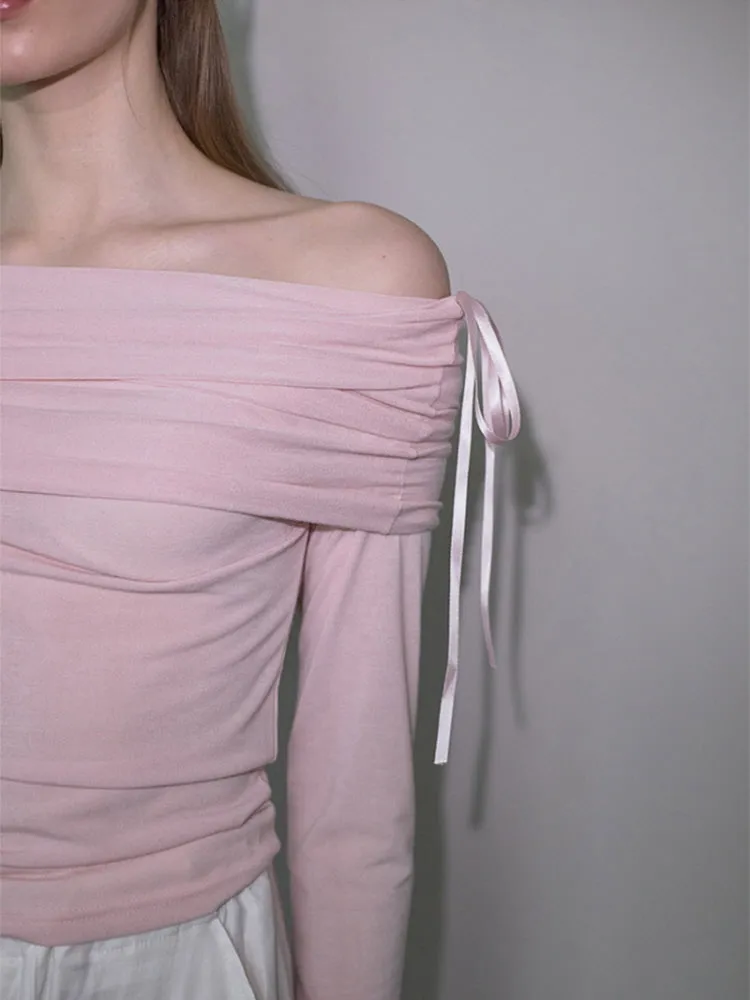 Ethereal Ribbon Off-Shoulder Top