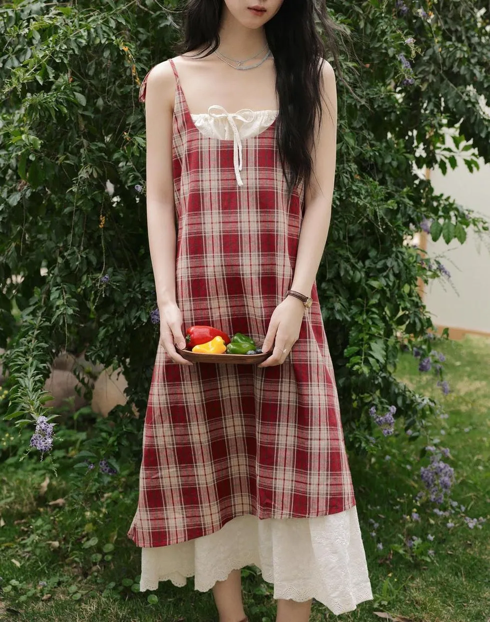 Faux Two-Piece Relaxed-Fit Camisole Dress for a Stylish Vacation