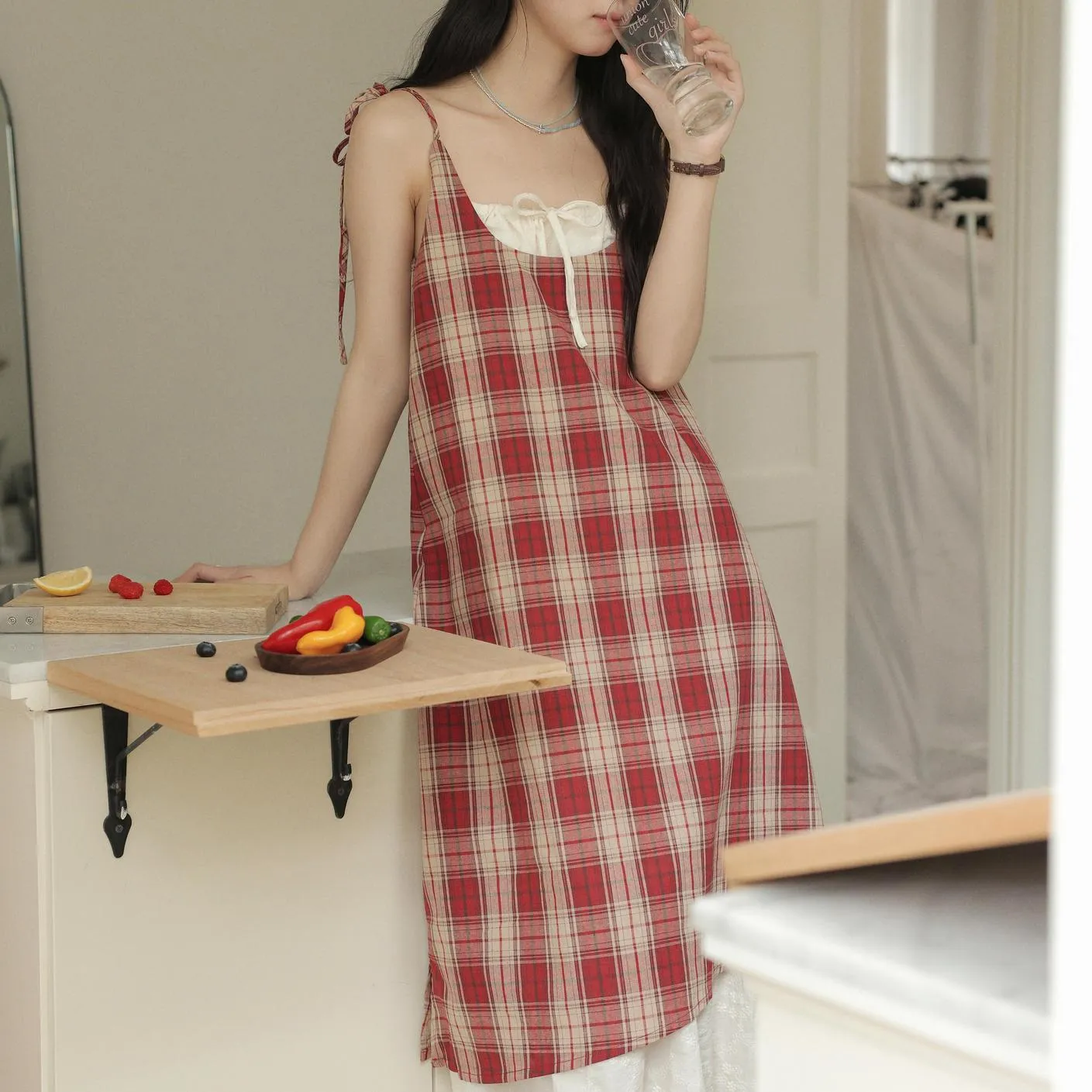Faux Two-Piece Relaxed-Fit Camisole Dress for a Stylish Vacation