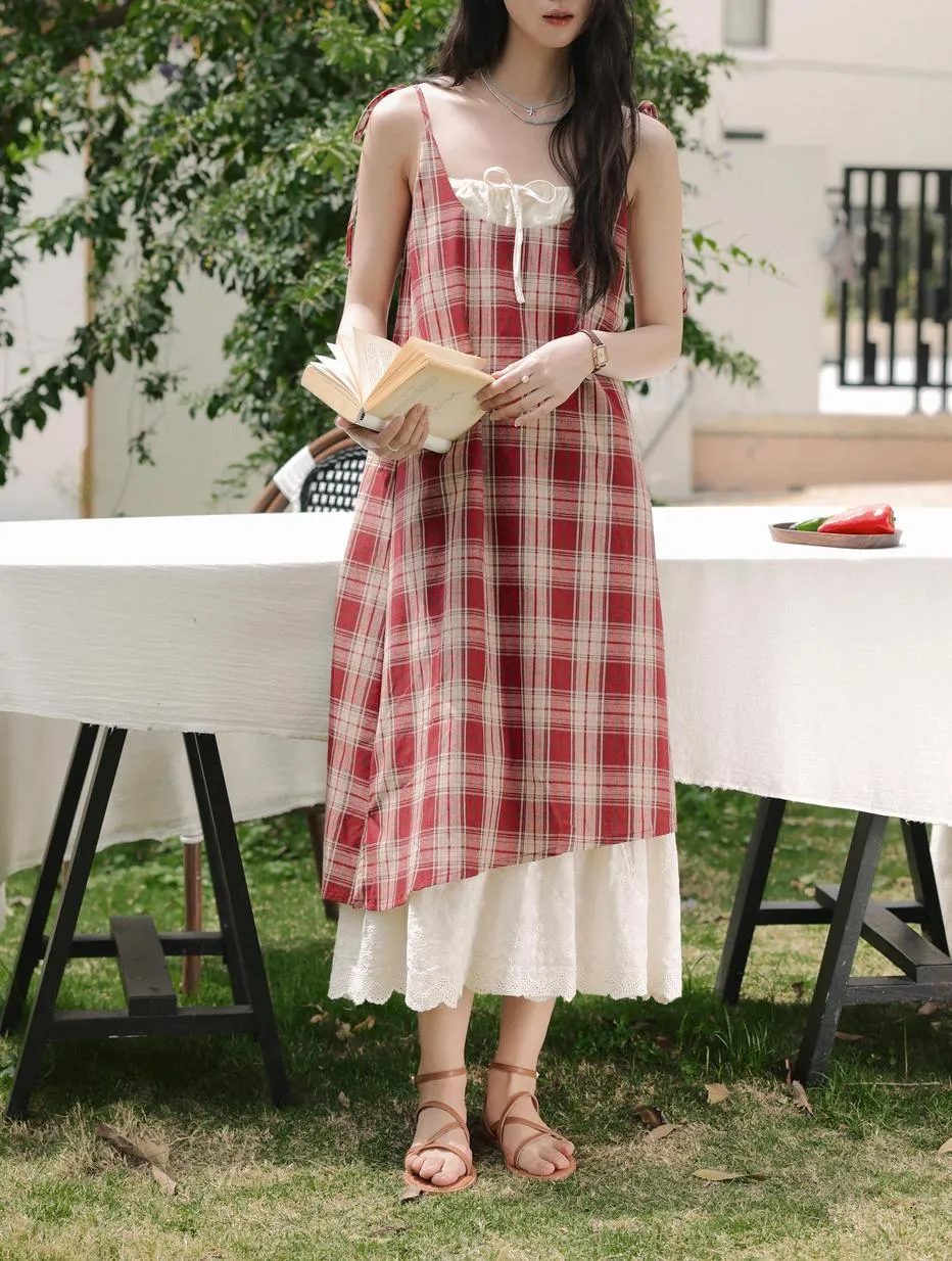 Faux Two-Piece Relaxed-Fit Camisole Dress for a Stylish Vacation