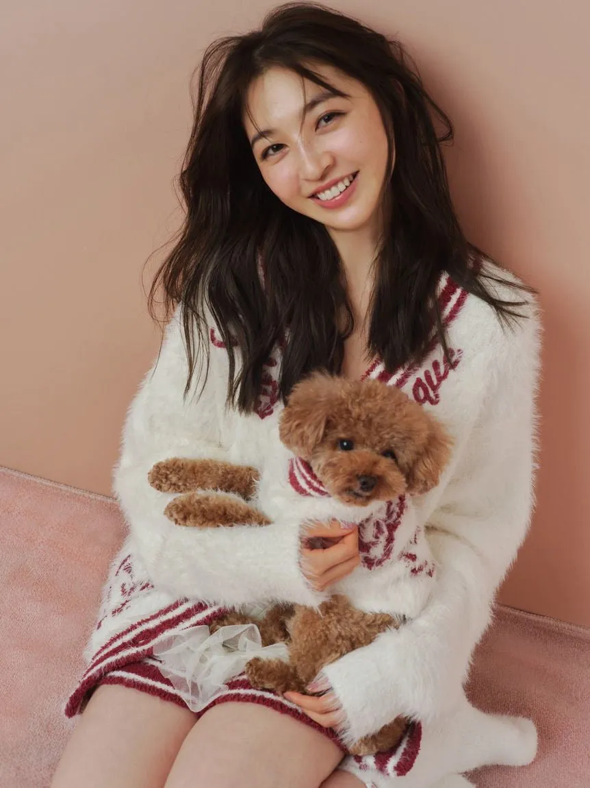 Feather Cardigan & Shorts Loungewear Set