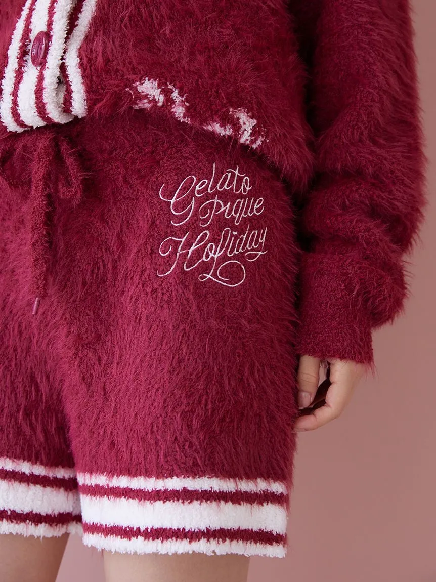 Feather Cardigan & Shorts Loungewear Set