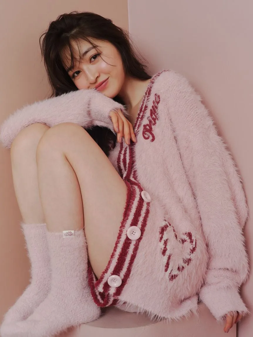 Feather Cardigan & Shorts Loungewear Set