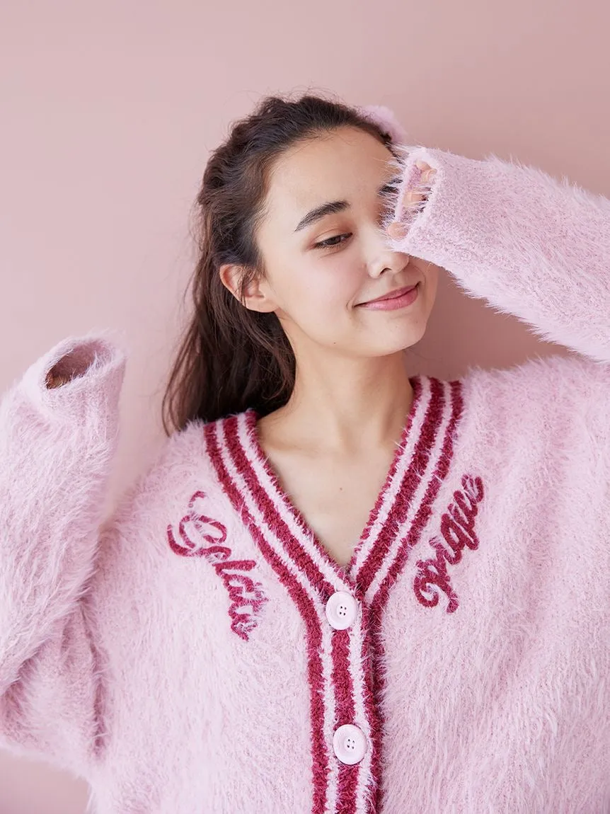 Feather Cardigan & Shorts Loungewear Set