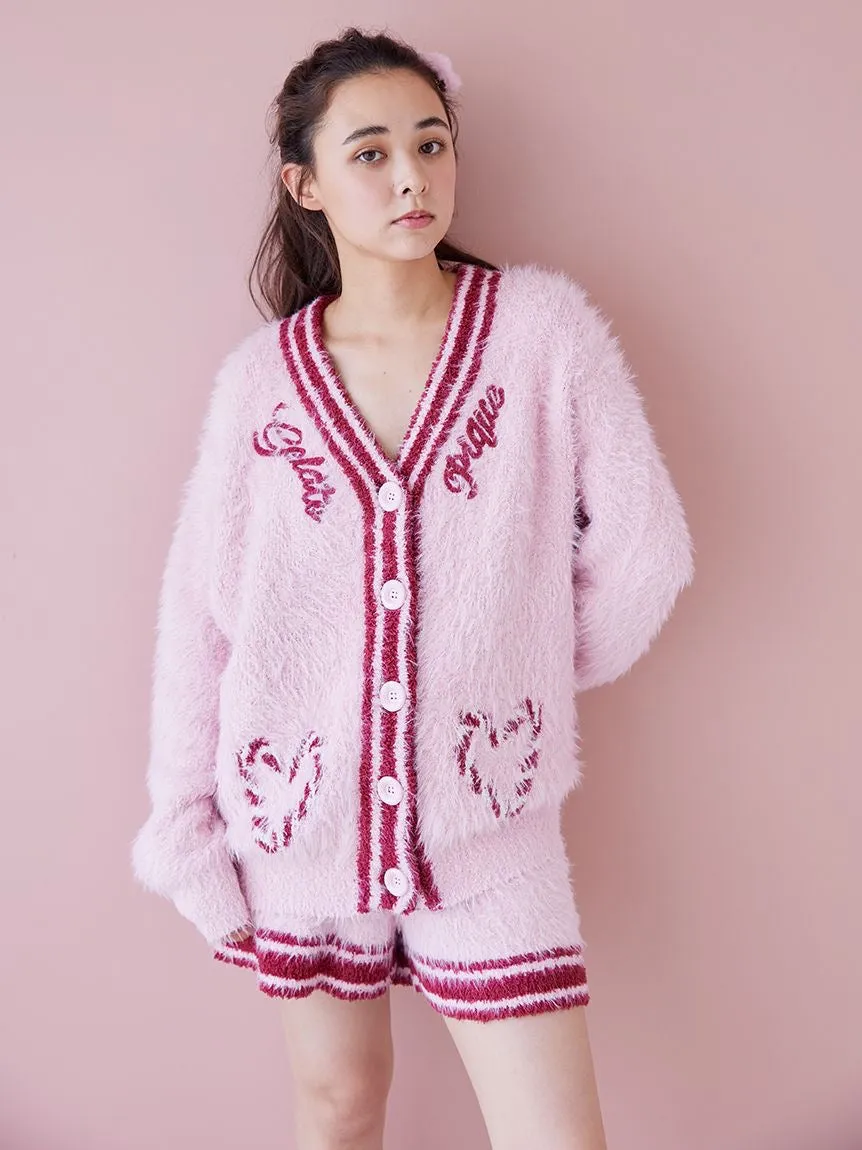 Feather Cardigan & Shorts Loungewear Set