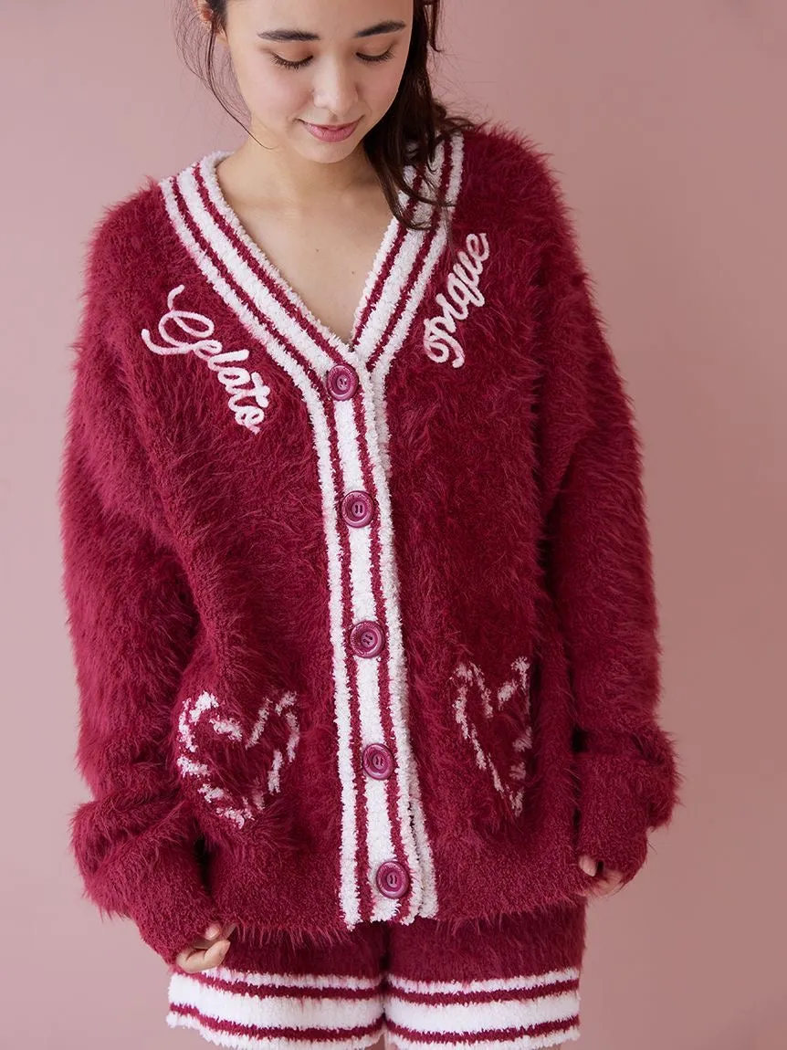 Feather Cardigan & Shorts Loungewear Set