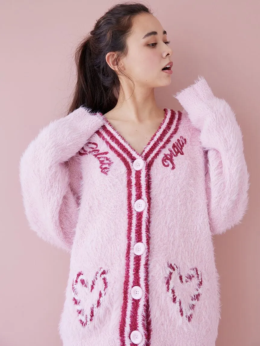 Feather Cardigan & Shorts Loungewear Set