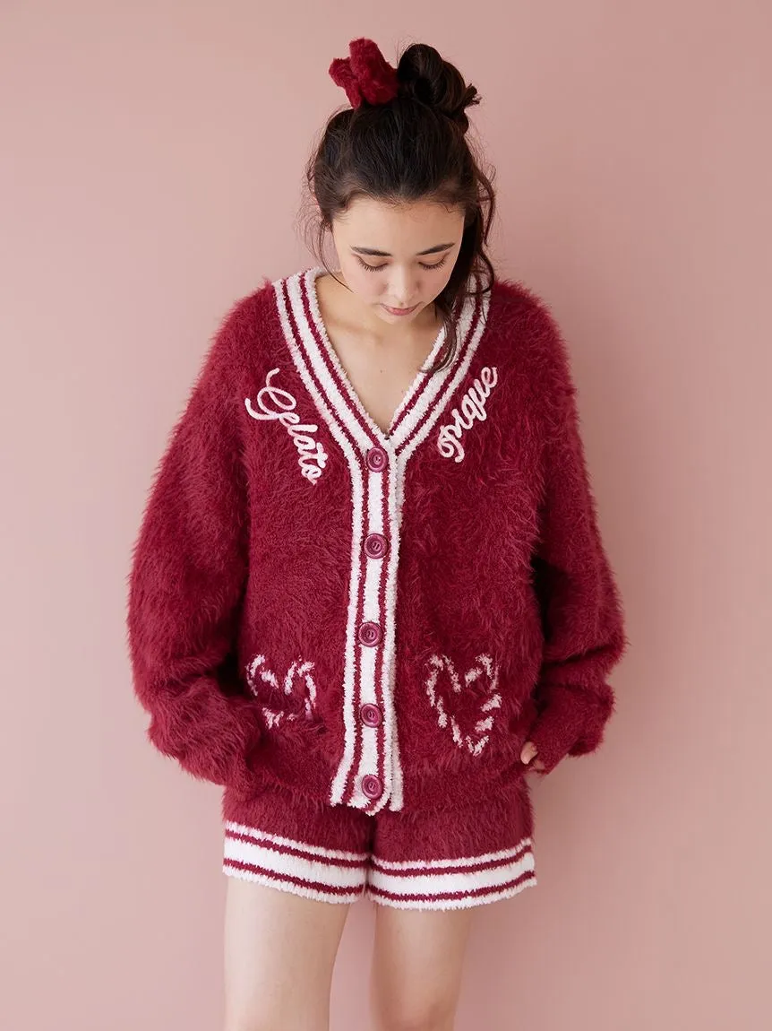 Feather Cardigan & Shorts Loungewear Set
