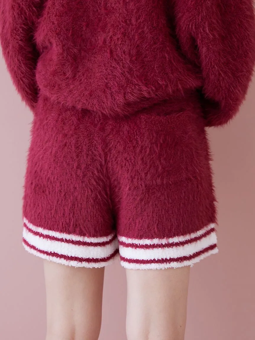 Feather Cardigan & Shorts Loungewear Set